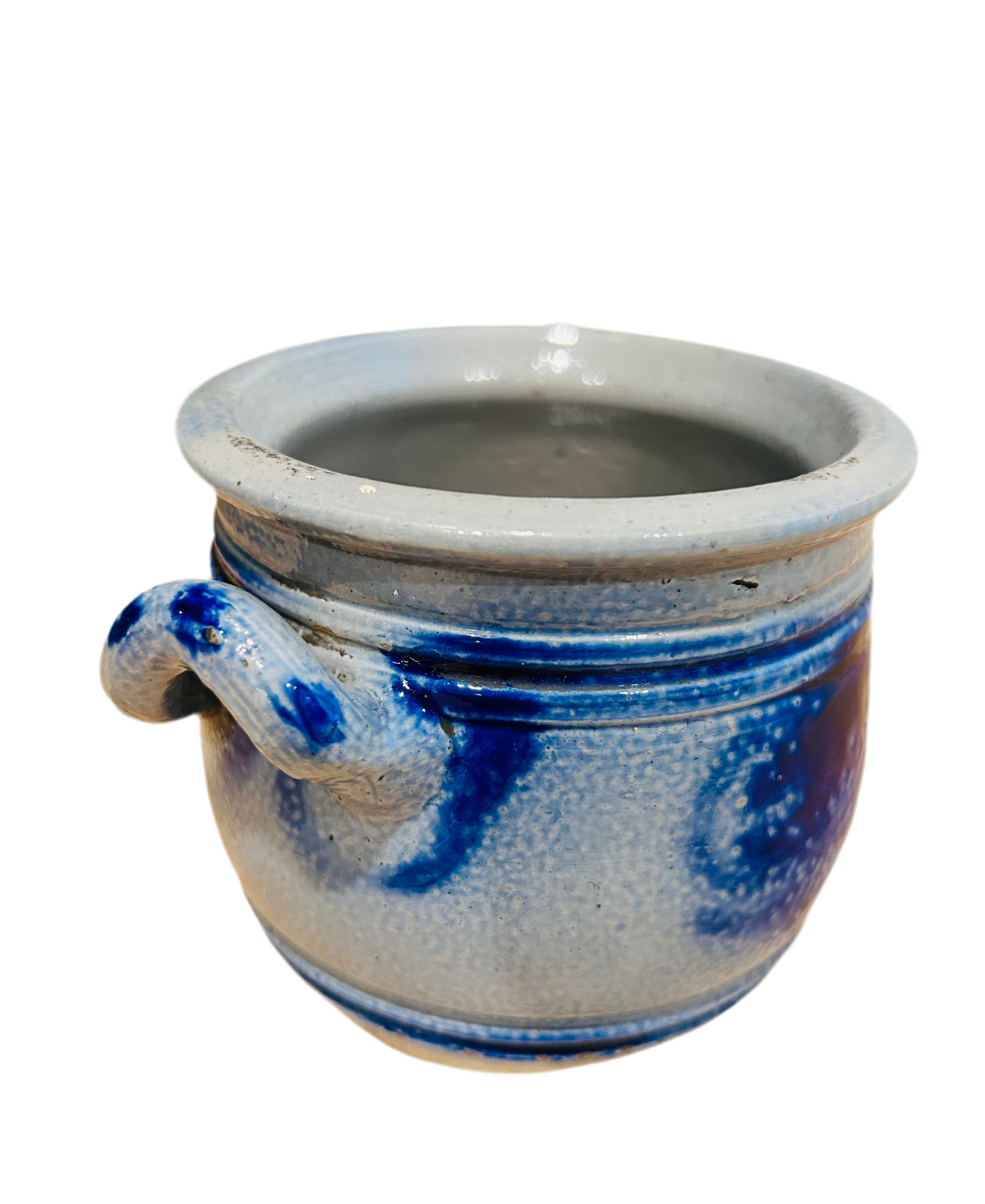 Antique French Alsace salt-glazed small stoneware pot
