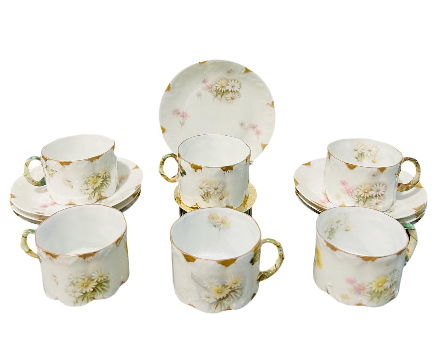 Rare Antique Rosenthal Monbijou Chocolate Cups with Saucers