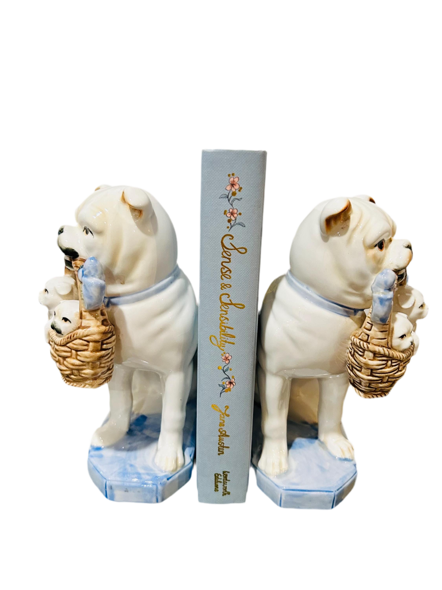 Fitz & Floyd Bulldog with Puppies Porcelain Figurines