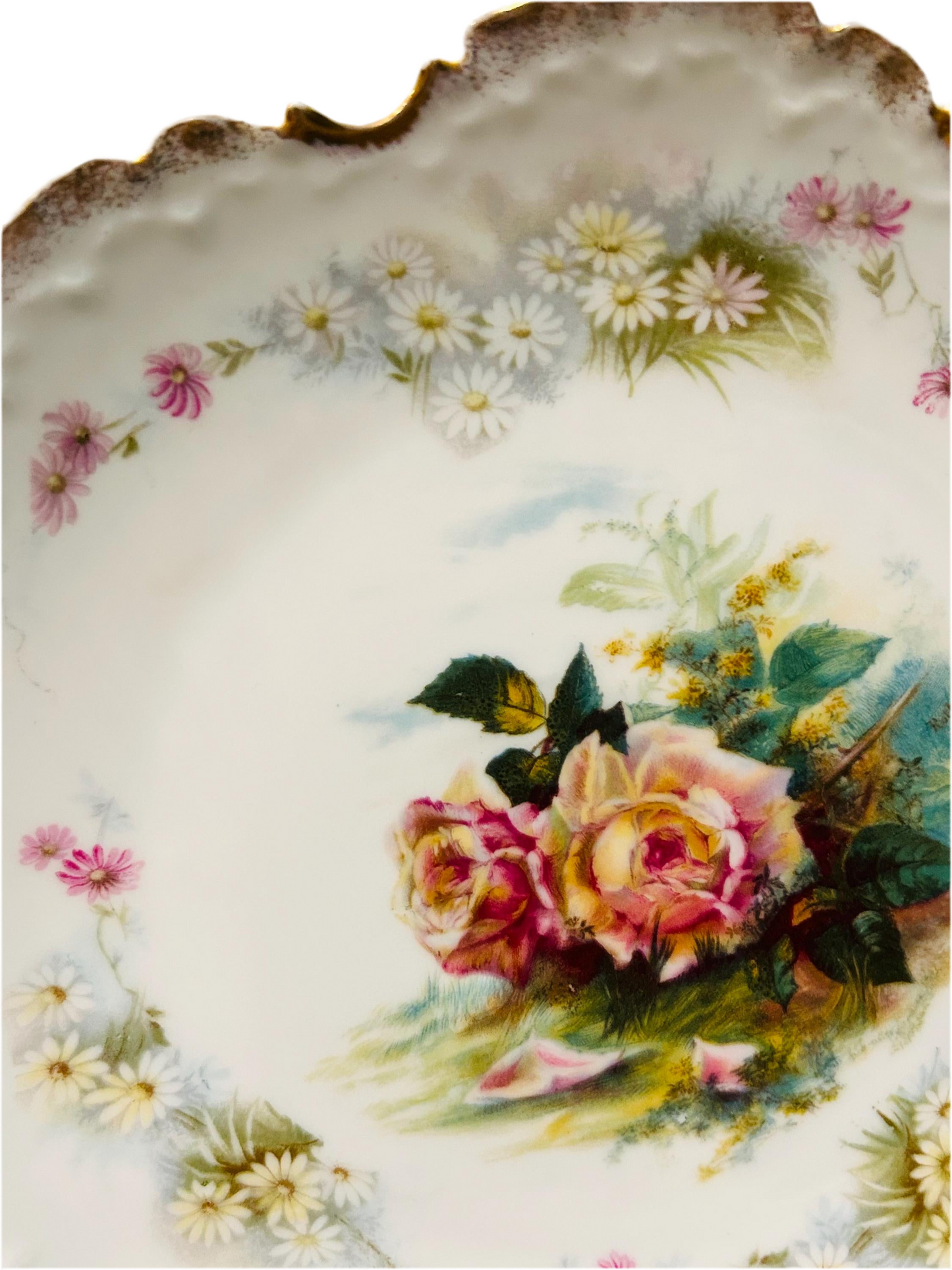 Antique Rosenthal Monbijou Handpainted Scalloped Plate
