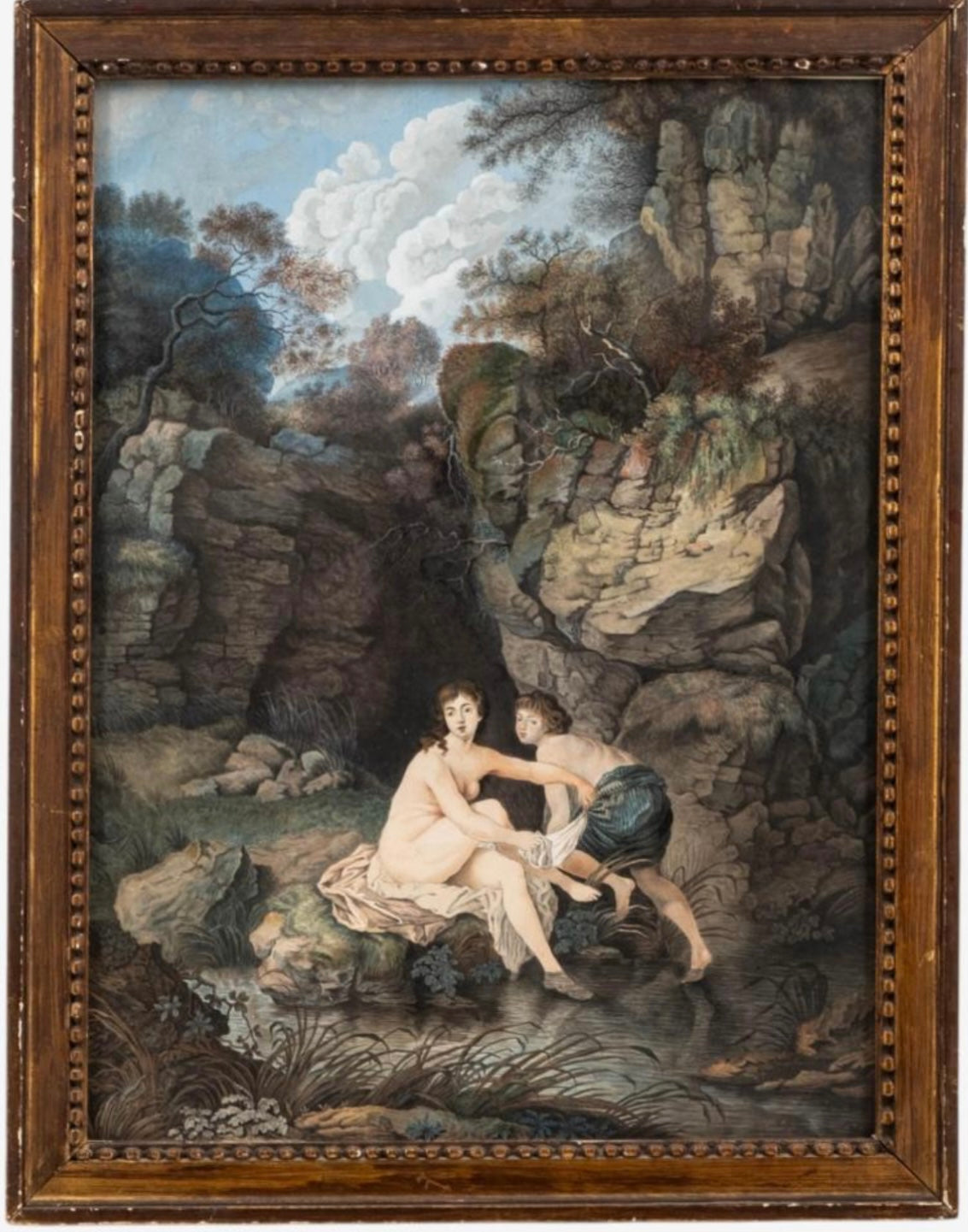 19th Century French School Gouache Painting