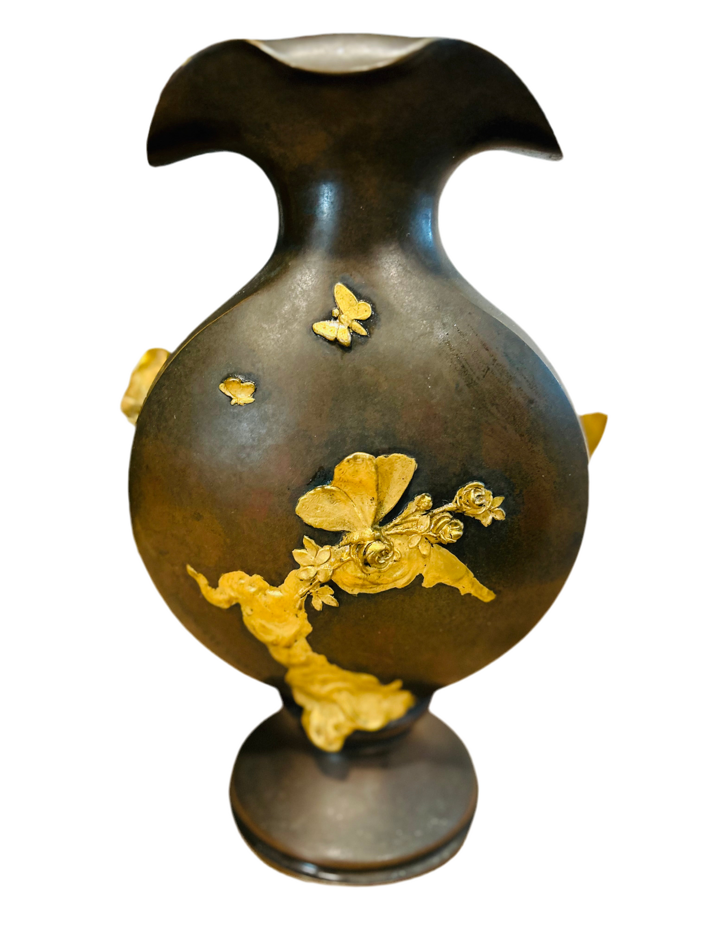 Jean-Baptiste Germain Signed Belle Epoque Bronze Vase Circa 1900