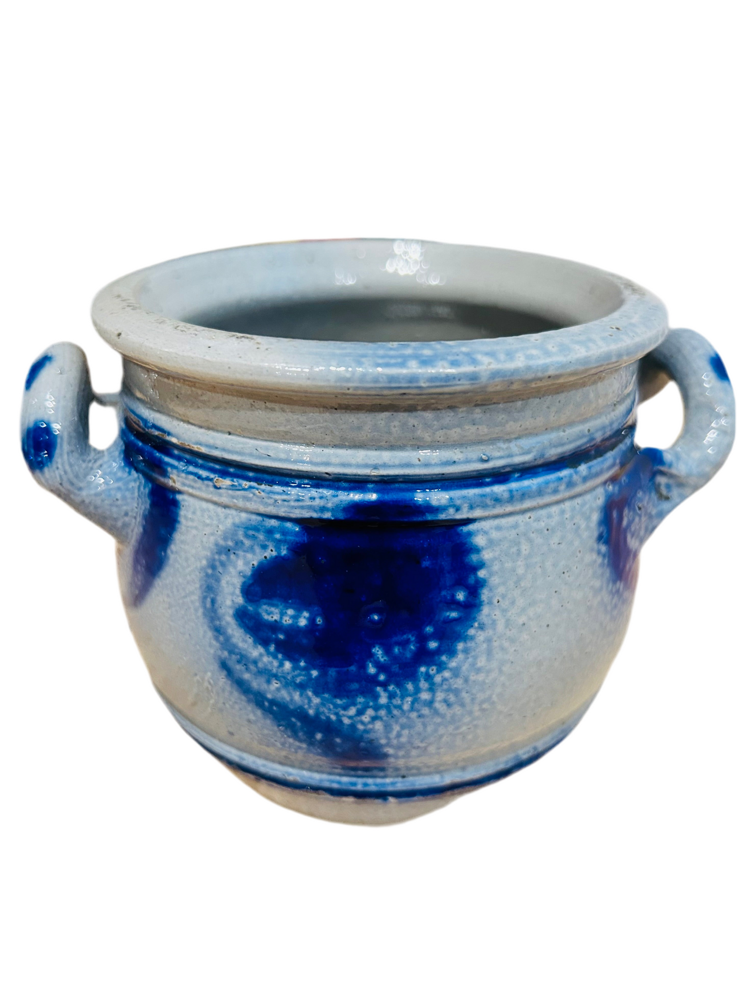 Antique French Alsace salt-glazed small stoneware pot