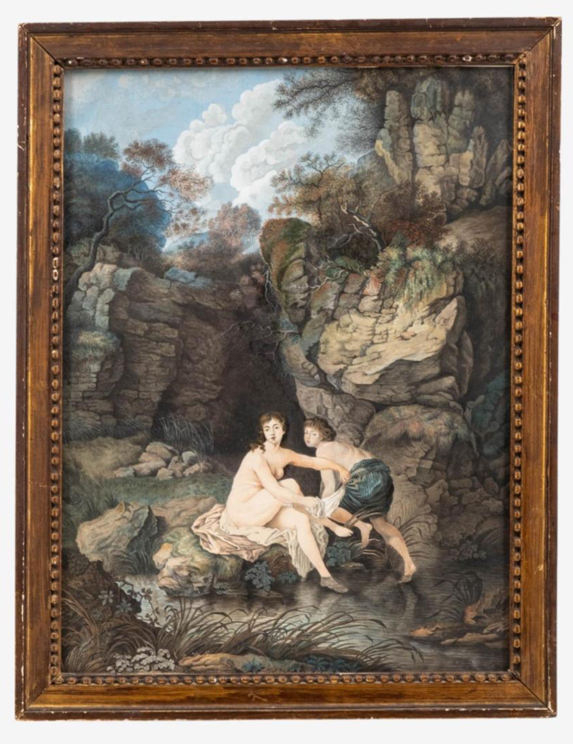 19th Century French School Gouache Painting