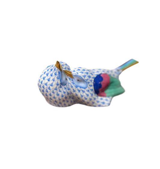 Herend Blue Fishnet Love Birds Figurine