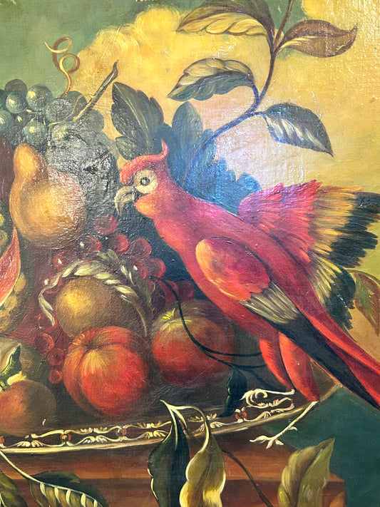 Antique 19th-Century French Still Life Oil Painting