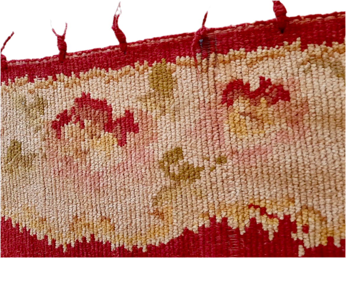 19th-Century Victorian Chenille Tapestry with Boy Riding St. Bernard