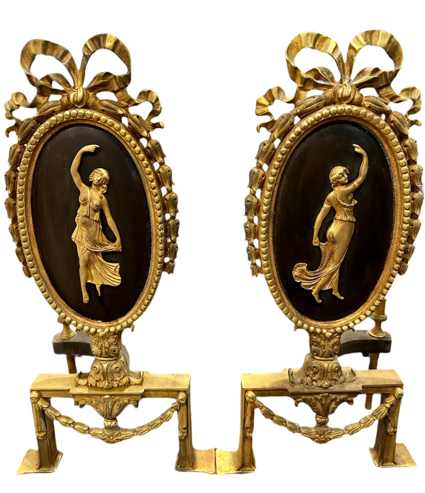 French Louis XVI Style Figural Andirons