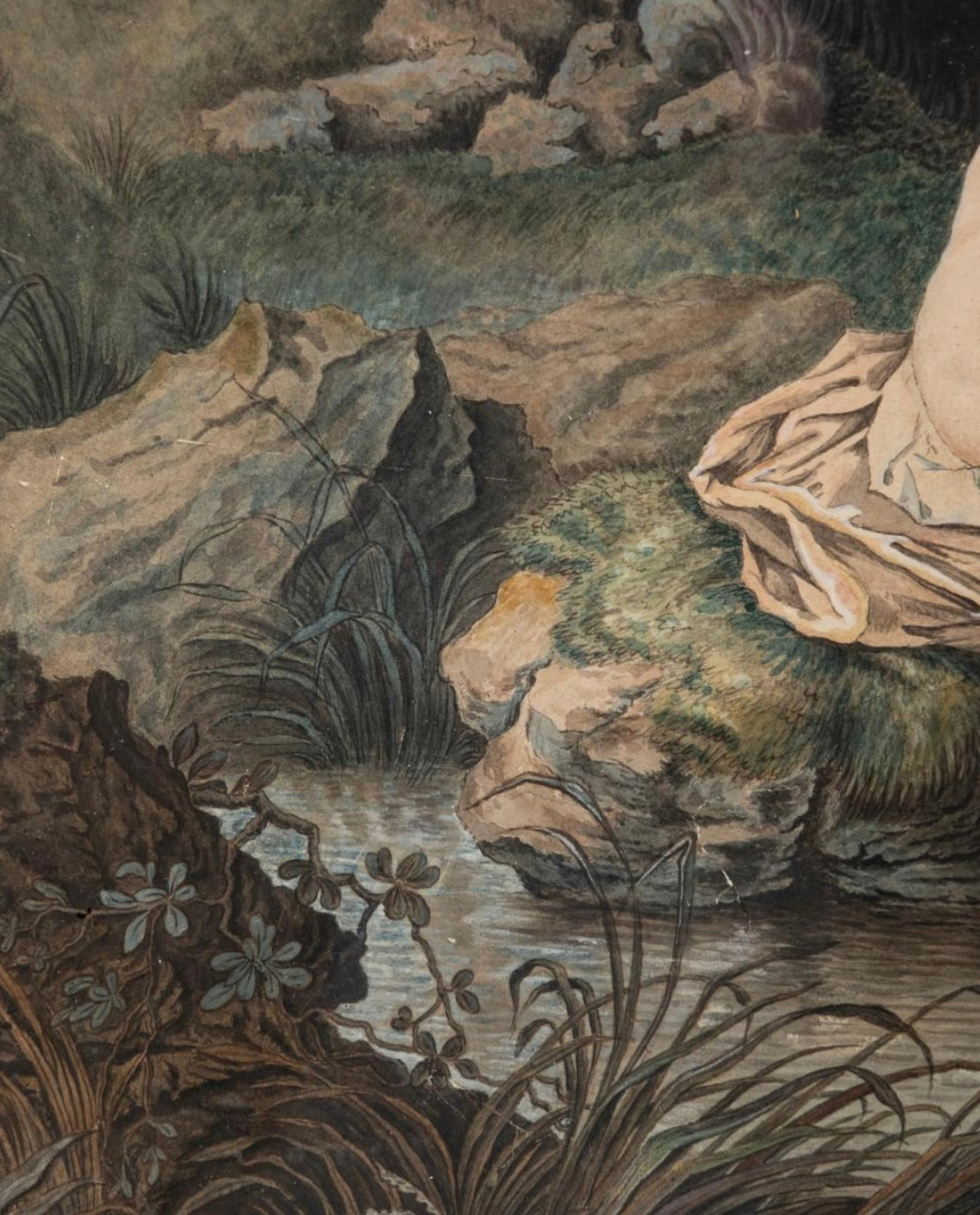 19th Century French School Gouache Painting