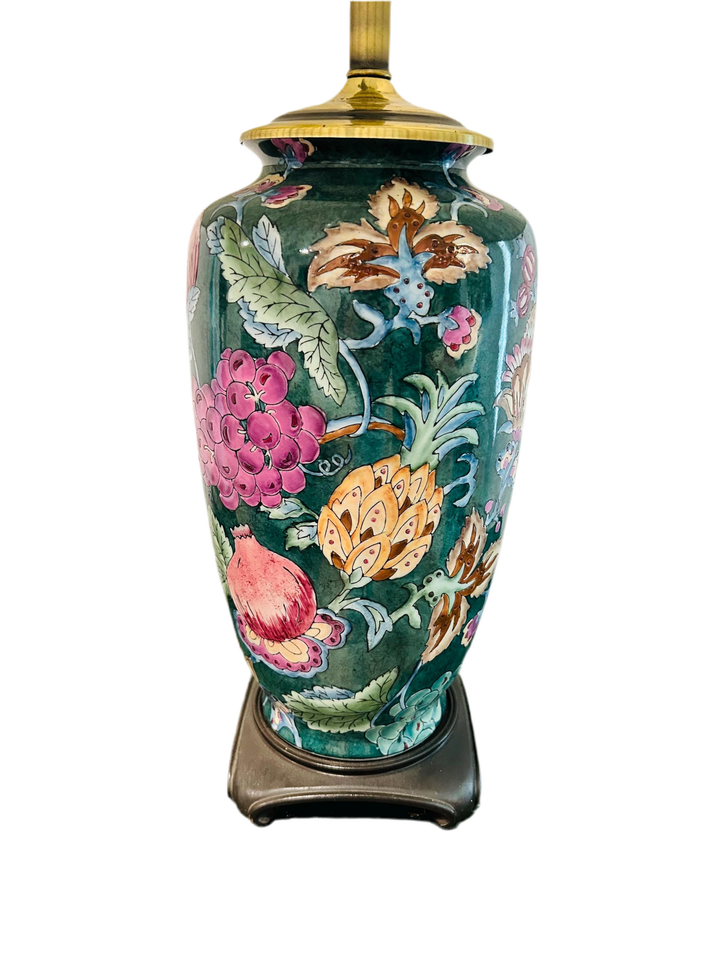 Green Floral Vintage Ceramic Table Lamp