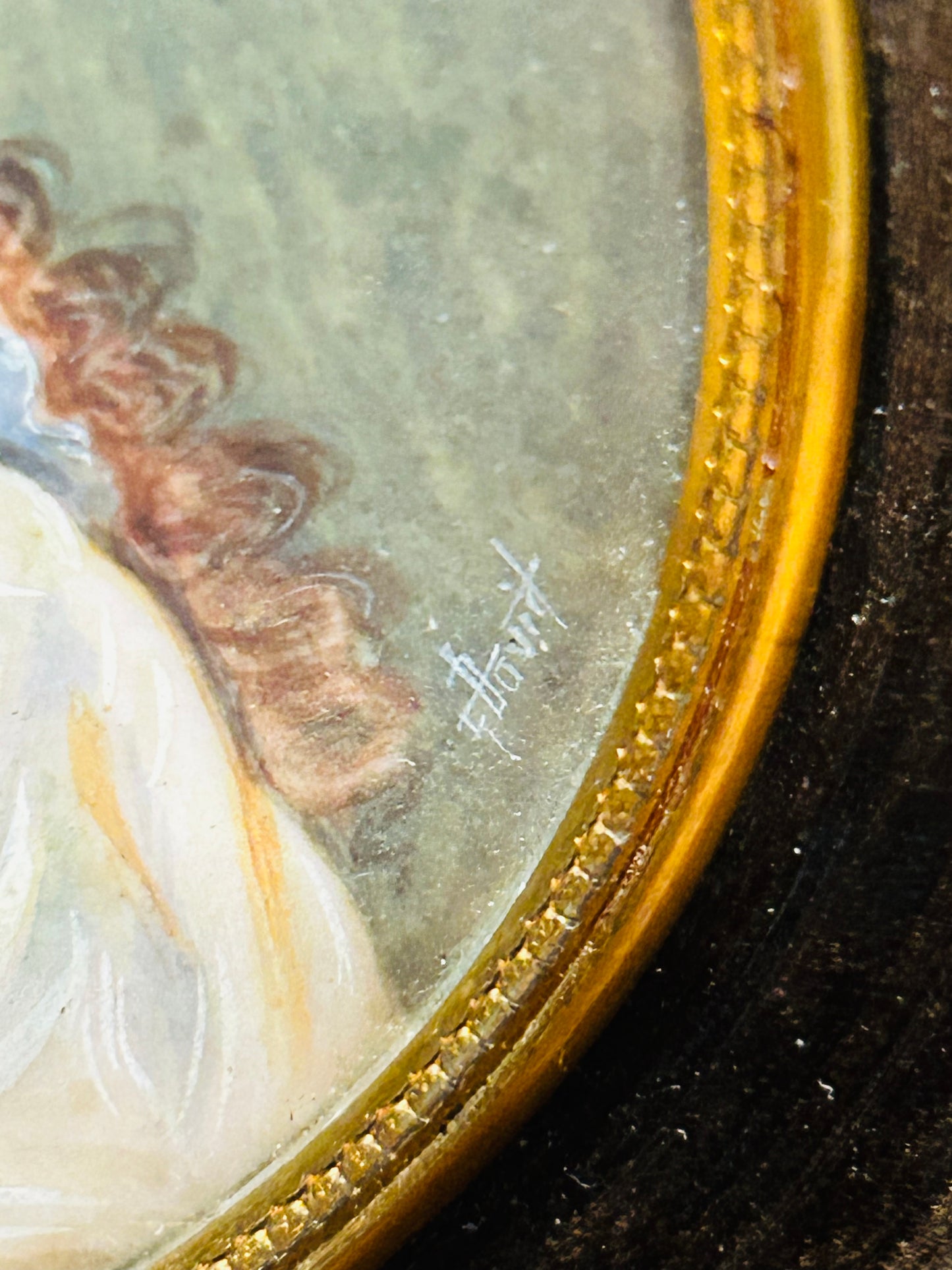 Circa 1890’s Italian Grand Tour Souvenir Miniature Lady Portrait