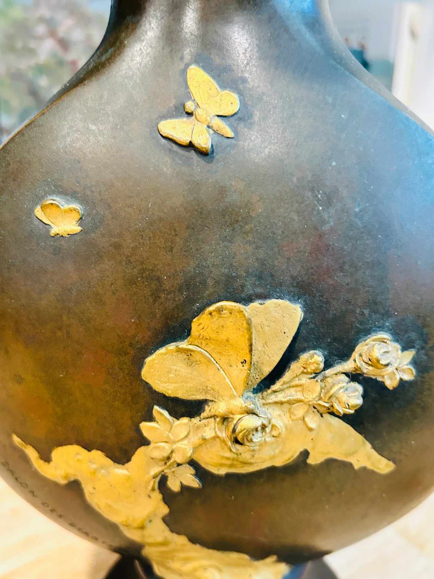 Jean-Baptiste Germain Signed Belle Epoque Bronze Vase Circa 1900