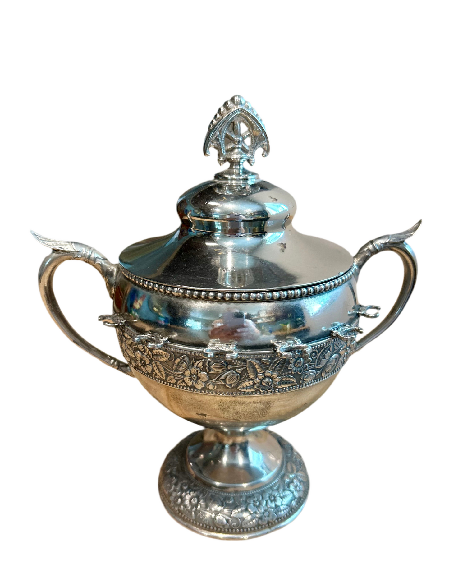 Silverplated Sugar Bowl with 12 Spoons