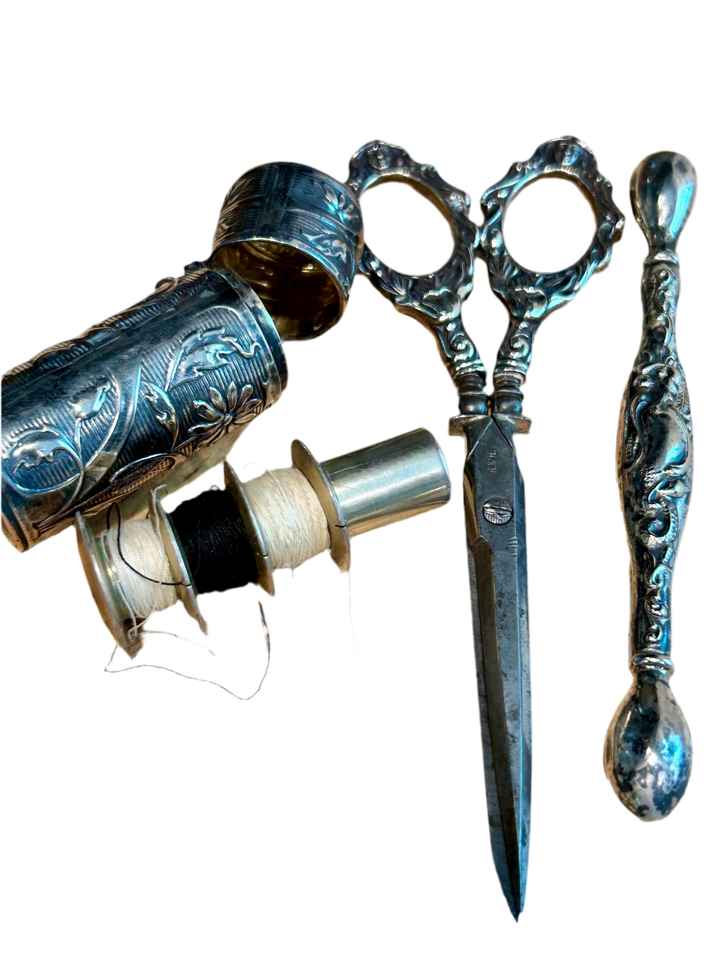 Sterling Silver Antique Sewing Kit