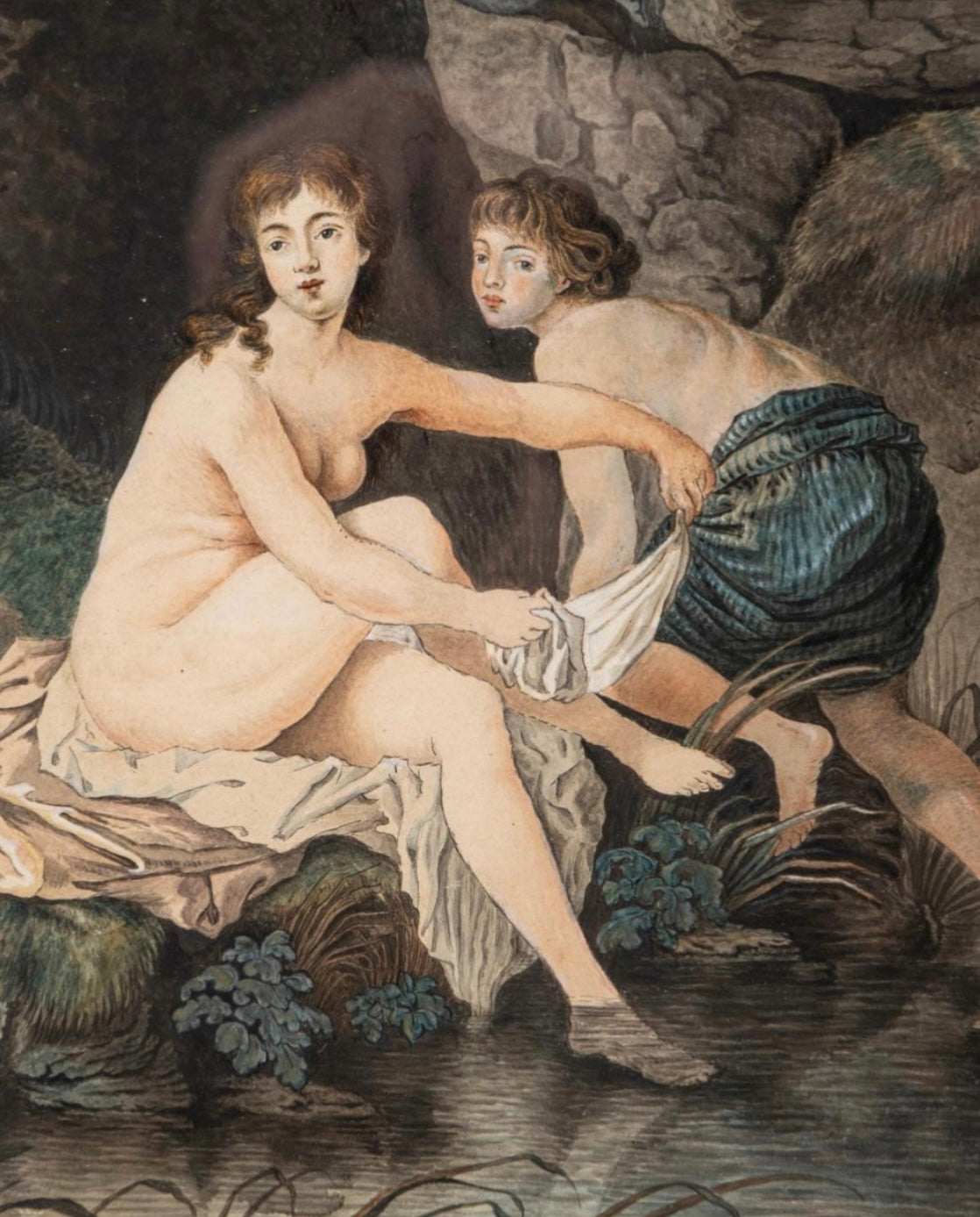 19th Century French School Gouache Painting