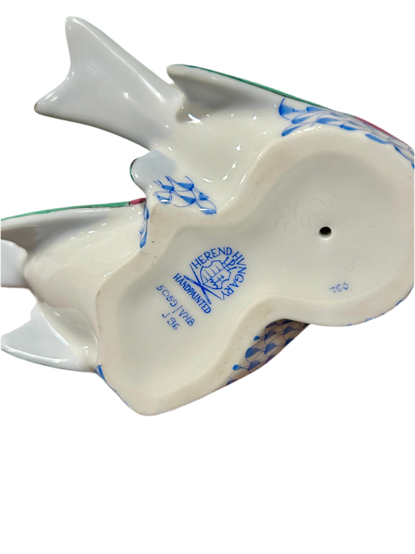 Herend Blue Fishnet Love Birds Figurine