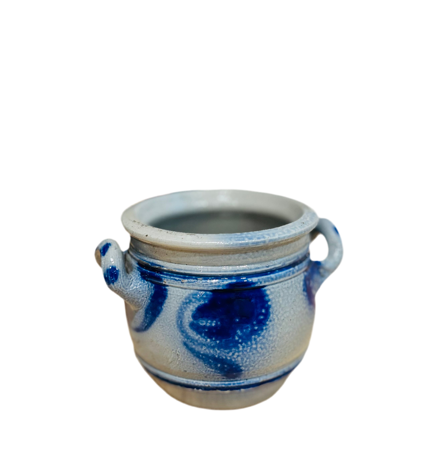 Antique French Alsace salt-glazed small stoneware pot
