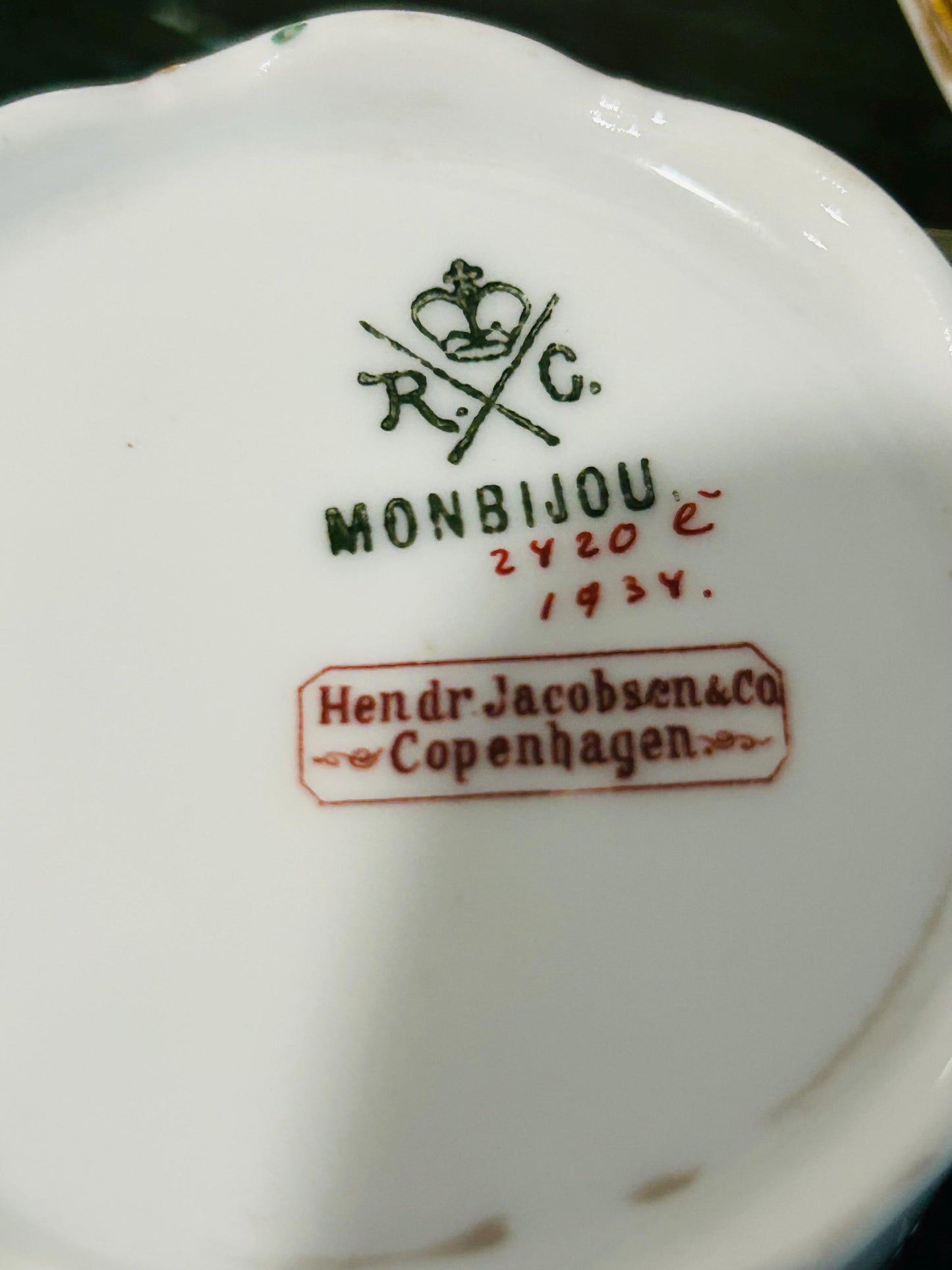 Rare Antique Rosenthal Monbijou Chocolate Cups with Saucers